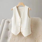 Women's Vest Coat 2025 Spring Autumn High-end Sleeveless Ladies Suit Vest Jacket Temperament Fashion Lady Blazer Horse Clip