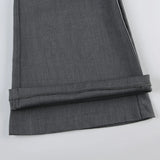 Y2K Vintage Slightly Flared Suit Pant Fashion Elegant Casual Low-rise Straight Skinny Solid Trousers Streetwear Clothes