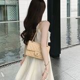 Pbong  French Style Irregular Waist Cinched Sleeveless Chiffon Dress Women Summer New Sexy Neck Hanging Short Skirt Dress