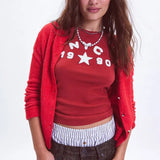 Vintage Top Y2K Aesthetic Women Casual Sexy Crop Tops Summer High Street T-shirts Harajuku Fashion Streetwear Letter Print 90s