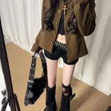 Women Jackets Stand Necl Print Single Breasted Outwear 2000s Ropa Mujer Casual Fashion Korean Coats Harajuku Y2k Tops