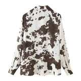 High Street Printed Shirt Women Lapel Long Sleeve Single Breasted Tops Female 2025 Spring Summer Fashion Casual Blouses Clothes