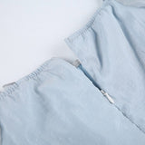 Folds A-Line Square Collar Puff-Sleeve Dress