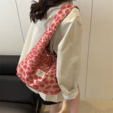 Pbong  Street Style Large Capacity Commuter Tote Bag Women Casual Single Shoulder Fashionable Trendy Leopard Print Handbag