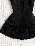Pbong  Design Gothic Vintage Slim Dress Women's Summer Y2k Hot Girl Black Lace Dresses Female Hepburn Chic Ruffle New Short Dresses