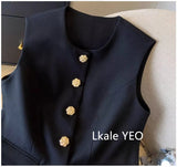 New Ladies Vest Coat 2025 Spring Sleeveless Design Sense Women's Waistcoat Jacket Solid Color High End Short Lady Horse Clip