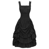 Medieval Gothic Style Women's Dress Off the Shoulder Straps Waistband Stitching Cosplay Costume Halloween Cosplay Clothing