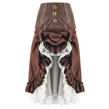 Pbong  New medieval retro half body steampunk Halloween Renaissance corset irregular half skirt stage performance costume set