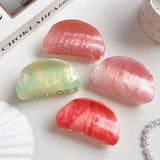 8CM Colorful Semicircle Acrylic Hair Clip Hairpins Women Hair Crab Hair Claws Women Make Up Washing Tool Hair Accessories ﻿