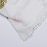 Puloru Chic Flower Print Spaghetti Straps Mini Dress for Party Beach Holiday Women Casual Sleeveless Ruched Wrapped Short Dress