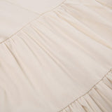 Skin Square Neck Fold Buttons Dress