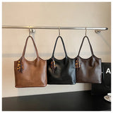 Pbong  Fashionable Casual Women's Tote Bag Urban Minimalist PU Large Capacity Commuter Bag Versatile Underarm Bag for Women