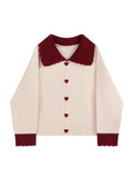 Women's Cashmere Sweater Loose Casual Turn-down Collar Single Breasted Knitted Pullovers Female Elegant Soft Sweet Retro Jumper