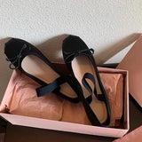 Pbong  Women Shoes Satin Flat Mary Janes Ballet Designer Shoes Elastic Band PU Leather Pumps Elegant Woman Heeled Shoes Ladies