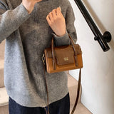 Fashion Mini Satchel Shoulder Bag with Vintage Top Handle Bag Detachable Crossbody Strap Casual Tote Bag Daily Handbag Purse