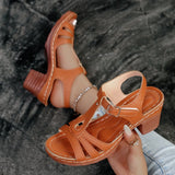 Pbong  New Sandals Summer Fashion and Lightweight Peep Toe Hihg Heels Woman Ankle Strap Casual Gladiator Sandals Plus Size 36-43
