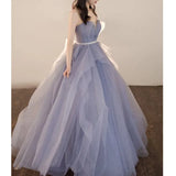 Pbong  Purple Fluffy Skirt New Evening Dress Banquet Femininity Is Simple and Generous Formal Dress Women Elegant Evening Dresses