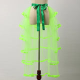 Pbong  Steampunk Tulle Tutu Skirt Women Medieval Gothic Cocktail Club Ruffles Punk Mermaid Overskirt
