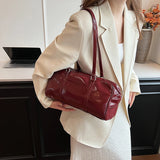 Women Small PU Solid Color Shoulder Bag Winter Retro Tote Bag Luxury Designer Trend Female Handbags