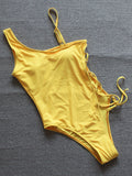 Printed Swimsuit Women One Piece Padded Swimwear Female Hollow String Bodysuit Bathing Swimming Suit Bathers Beachwear