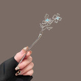 Vintage Moonstone Butterfly Hair Sticks for Women Fashion Metal Hanfu Hairpin Disk Hair Chopsticks Hair Accessories