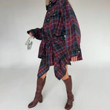 Pbong  Versatile Lapel Loose-Fit Amazon Cross-Border Vintage Shirt Plaid Long Sleeve Women's Style Shirt Spring Season