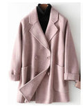 New Coat Women Winter Jacket Fashion Lapel Double Row Button Loose Warm Trench Coats for Women Clothing Wool & Blends Tops