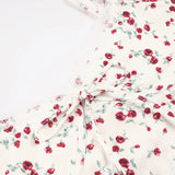 Pbong  Holiday Fashion Floral Printed Lace Patchwork Dress Romantic Elegant Slimming Straight Square Neck Midi Sundress Women's Dresses