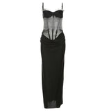 Pbong  Autumn and Spring New Women's Solid Color Slim Fit High Waist Fashionable Sling Sleeveless Backless Dress