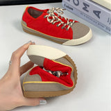 Pbong  Women Sneakers Flat Anti-slip Training Shoes Women Spring and Autumn Round-headed Fashionable Sneakers 