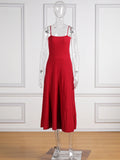 Women's High Waist Knit Dress Sleeveless Pleated Long Dress Casual Vacation Beach Slip Dresses Summer Fashion Female Clothing