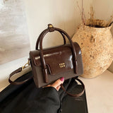 Fashion Mini Satchel Shoulder Bag with Vintage Top Handle Bag Detachable Crossbody Strap Casual Tote Bag Daily Handbag Purse