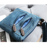Pbong  Hot Denim Shoulder Bag Men Women Solid Color Messenger bag Casual Fashion Crossbody bags Retro Male Zipper Diagonal Straddle sac