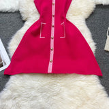 Pbong  Chic Fashion A-line Short Women Dress Elegant Turn-down Collar Aesthetic Summer Dress Lady Harajuku Black Party Vestido