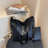 Pbong  Trendy Large Capacity Women's Tote Bag for Commuting to Work Simple Design Winter New Style City Women's Handbag Soft PU Mate...