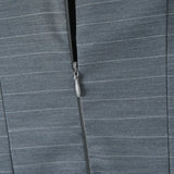 Pbong  Gray Striped Print Ruched Chest Corset Style Bow Halter Sling Dress Women Backless Low Waist Mini Swing Dresses Summer Robe