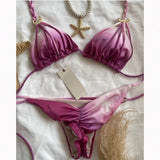 New Bikini Sexy Tie Dye Split Women Swimwear Swimwear Women