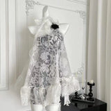 2000s Aesthetic American Vintage Women Dress Sets Hottie Design Leopard Y2k Evening Dress Female Fashion Fairy Retro Outfits New