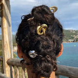Stainless Steel Gold Color Knot Hair Stick For Women Fashion Metal U-Shaped Glossy Hairpin Hair Jewelry Accessories Gift