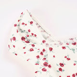 Pbong  Holiday Fashion Floral Printed Lace Patchwork Dress Romantic Elegant Slimming Straight Square Neck Midi Sundress Women's Dresses