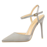 Shiny High Heels Slingback Gold Silver Women Pumps Metallic Sandals Stiletto Pointy Heeled Shoe Wedding Party Woman Sandals 10cm