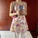 Pbong  New Printing Sweet Dress Women's Clothing Slim Waist Sleeveless Summer Dresses Fashion Sweet Mini Dresses