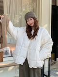 Winter Warm Cute Parkas Women Long Sleeve Loose Preppy Style Sweet Coat Casual O Neck Thick Soft Vintage New Cotton Jackets
