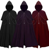 Medieval Vintage Cloak Men Women Unisex Knight Pirate Prince Gothic Retro Hooded Cape Long Robes Coat Carnival Halloween Adult