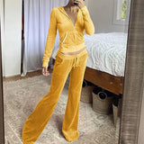 Hot New Pantsuit Women Tracksuit Set Two Pieces Slim Fit Velour Velvet Outfit Casual Zip Up Hoodie Jacket Vertical Sweatpants