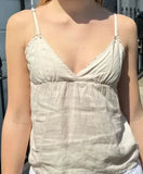 Casual Women Fashion Blue Front Buttons Plaid Printed Camis Summer Vintage Sleeveless Female Chic Tops
