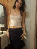 Women Y2k Spaghetti Strap Crop Tops Fairycore Slim Fit Mesh Backless Sleeveless Tank Top Aesthetic Low Cut Tee Vest