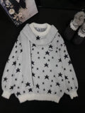 Y2k American Vintage Loose Print Sweaters 2000s Casual Subculture Winter New Warm Tops Harajuku Streetwear Punk Pullover Chic