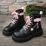Women Boots Autumn Winter Fashion Casual New Comfortable Women Shoes Warm Round Toe Cute Leather Women Square Heel Ankle Boots