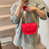 Pbong  Fashionable Mini Crossbody Bag Single Shoulder Retro Vintage Commuter Lipstick Bag Soft PU Material City Simple Style